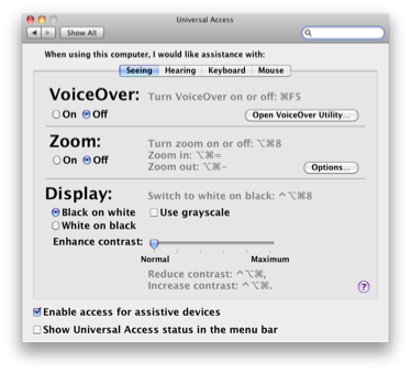 mac enable access for assistive devices is turned off